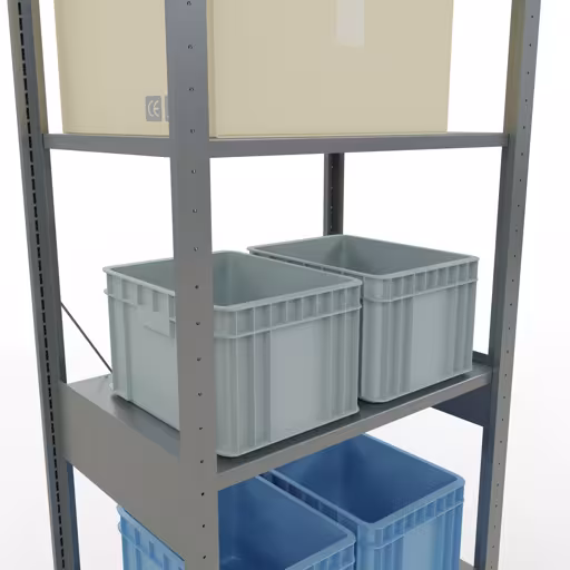 Basisplank, legbord, insteeksysteem MULTIplus150, 2500 x 750 x 500 mm (HxBxD), 6 legborden, kruisschoor, verzinkt met GTIN 4004514204868 Basisplank, legbord, insteeksysteem MULTIplus150, 2500 x 750 x 500 mm, 6 legborden, kruisschoor, verzinkt van Schulte Lagertechnik met het artikelnr. 12751-75