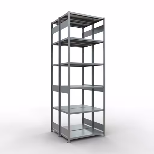 Basisplank, dubbele plank, stellingsysteem MULTIplus250, 3000 x 1000 x (2x500) mm (HxBxD), 2x7 planken, lengtestangen, verzinkt, dubbele planken, art.nr. 17952