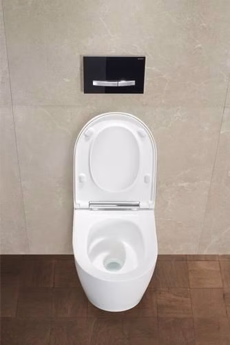 Geberit ONE Set wandcloset met wc-zitting wit/glanzend verchroomd, KeraTect