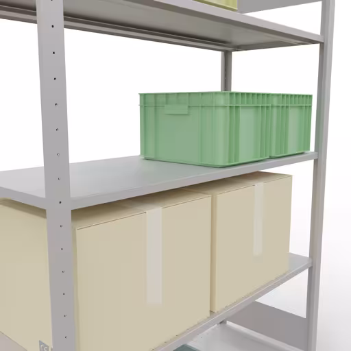 Basisplank, legplank, insteeksysteem MULTIplus150, 2000 x 1300 x 500 mm, 5 planken, lengtestangen, RAL 7035 lichtgrijs van Schulte Lagertechnik uit de categorie insteeksystemen