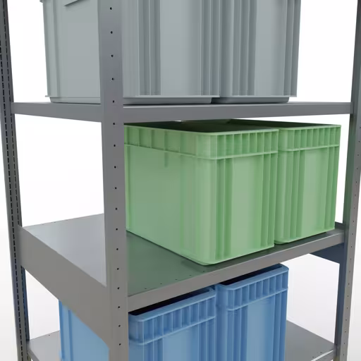 Basisplank, legbord, insteeksysteem MULTIplus330, 2500 x 1000 x 800 mm, 6 legborden, lengtestangen, verzinkt van Schulte Lagertechnik uit de categorie insteeksysteem
