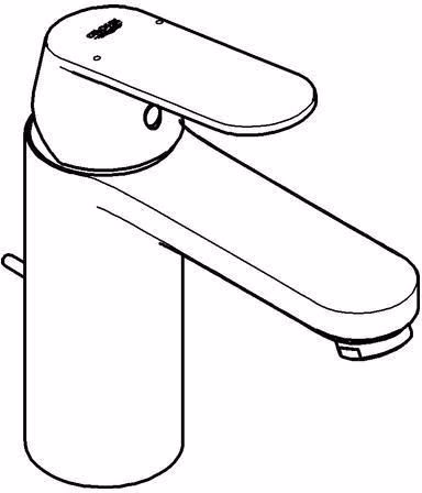 GROHE monoknop wastafelmengkraan Eurosmart C 23325 medium hoge afvoer chroom