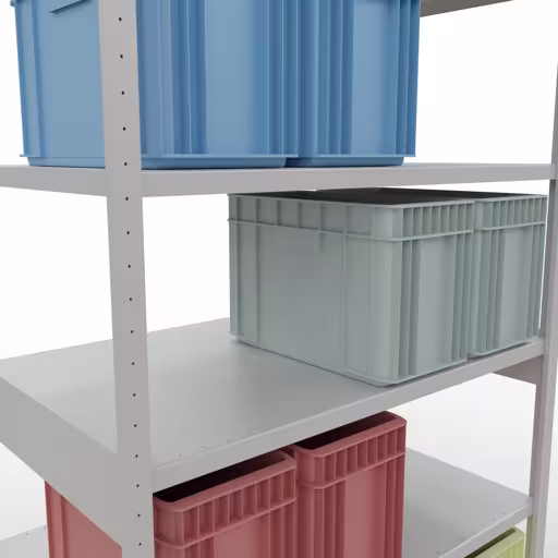 Productafbeelding nr. 14 van het artikel insteeksysteem basisplank 2500x1300x800 mm, type 250 kg, verzinkt/lichtgrijs Figuur nr. 14 van het artikel insteeksysteem basisplank 2500x1300x800 mm, type 250 kg, verzinkt/lichtgrijs uit de insteeksysteem productgroep van Schulte Lagertechnik.