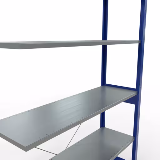 Extra afbeelding van het artikel, aanbouwplank, MULTIplus150 stellingsysteem, 2500 x 1300 x 400 mm, 6 planken, RAL 5010 gentiaanblauw/verzinkt vanaf aanbouwplank