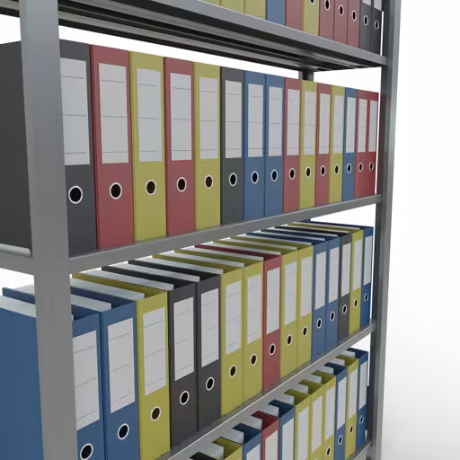 Productafbeelding nr. 12 van het artikel basisplank, kantoorplank, insteeksysteem MULTIplus85, 1800 x 1300 x 300 mm, 5 planken, kruisschoor, verzinkt, zonder aanslaglijst Afbeelding nr. 12 van het artikel, kantoorrekken, insteeksysteem MULTIplus85, 1800 x 1300 x 300 mm, 5 legborden, verzinkt, zonder aanslaglijst uit de productgroep kantoorrekken van Schulte Lagertechnik