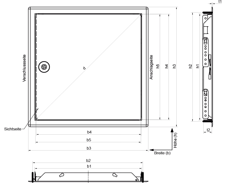SOFTLINE RVS inspectiedeur 600x600 vierkant slot uit de categorie inspectiedeuren en kleppen met de GTIN 4005046206573 Softline van RVS van het merk Upmann uit de categorie inspectiedeuren en kleppen