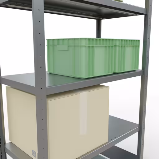 Extra afbeelding van het artikel Basisplank, legplank, insteeksysteem MULTIplus330, 2000 x 1000 x 500 mm, 5 legborden, lengtestangen, verzinkt vanaf basisplank