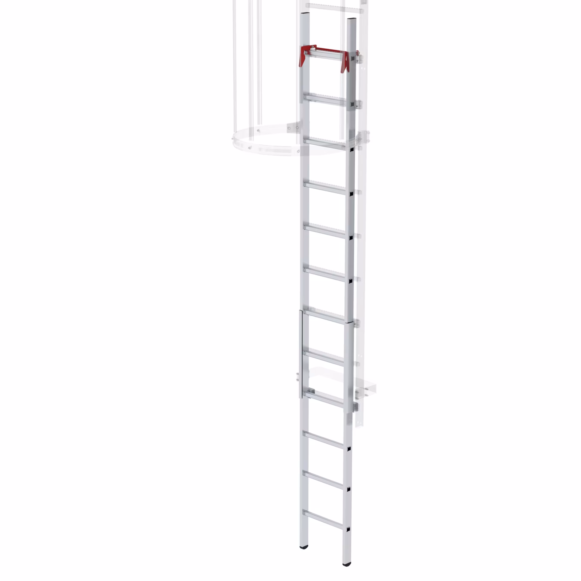 Noodafdaalladder aluminium blank 12 sporten voor vaste ladders van Munk met art.nr. 062446