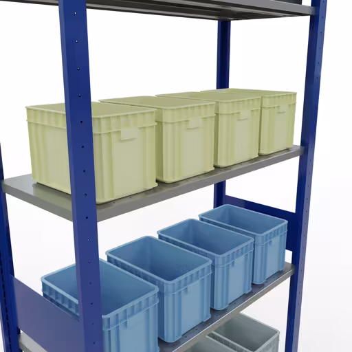Figuur nr. 15 van het artikel basisrek, legplank-insteeksysteem MULTIplus85, 3000 x 1000 x 400 mm, 7 legborden, RAL 5010 gentiaanblauw uit de productgroep insteeksysteem van het merk Schulte Lagertechnik.