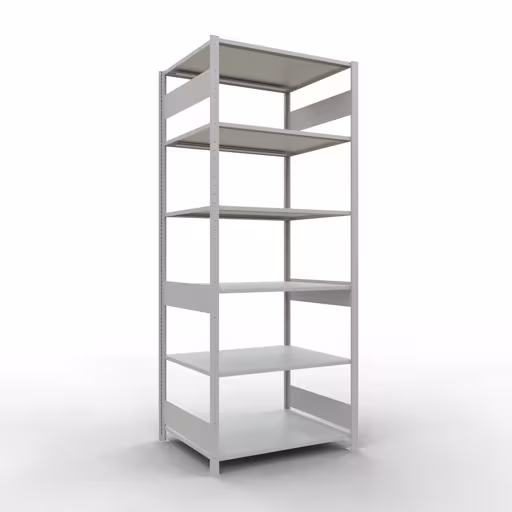 Basisplank, plankplank, insteeksysteem MULTIplus150, 2500 x 1000 x 800 mm, 6 planken, RAL 7035 lichtgrijs van Schulte Lagertechnik met het artikelnr. 32681-LR