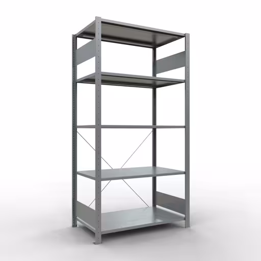Figuur nr. 9 van het artikel basisrek, legbord-insteeksysteem MULTIplus150, 2000 x 1000 x 600 mm, 5 legborden, verzinkt uit de productgroep insteeksysteem van Schulte Lagertechnik.