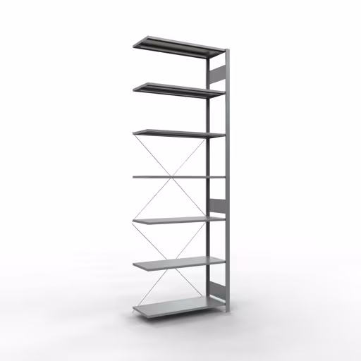 Aanbouwplank, hoekplank (veld C) 3000 x 1000 x 400, 7 planken, kruisschoor, verzinkt van Schulte Lagertechnik Aanbouwplank, hoekplank (veld C) 3000 x 1000 x 400, 7 planken, kruisschoor, verzinkt, hoekplanken, art.nr. 12747-ECK