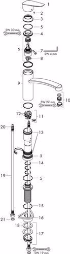 Hansgrohe ééngreeps keukenmengkraan 160 LOGIS DN 15 voor voorraammontage chroom