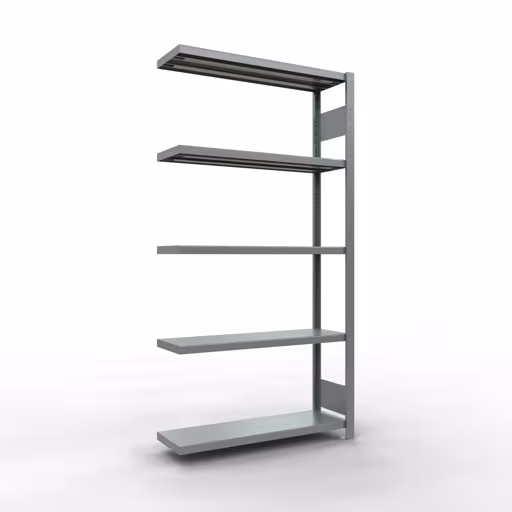 Aanbouwrekken, rekken, insteeksysteem MULTIplus330, 2000 x 1000 x 300 mm (HxBxD), 5 legborden, lengtestangen, verzinkt van Schulte Lagertechnik Aanbouwrekken, legborden, insteeksysteem MULTIplus330, 2000 x 1000 x 300 mm (HxBxD), 5 legborden, lengtestangen, verzinkt, aanbouwplank, art.nr. 13935-LR