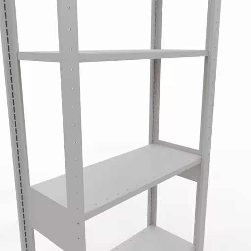 Basisplank, plankplank, insteeksysteem MULTIplus150, 2500 x 750 x 300 mm, 6 planken, lengtestangen, RAL 7035 lichtgrijs van Schulte Lagertechnik met het artikelnr. 32631-75-LR