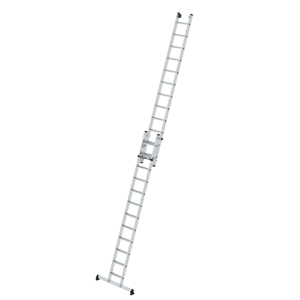 Munk 2-delige touwladder met nivello® traverse, 2x12 treden, van Günzburger Steigtechnik Munk 2-delige touwladder met Nivello® dwarsbalk, 2x12 treden, uit de categorie uitschuifladders en touwladders, artikelnummer 040684