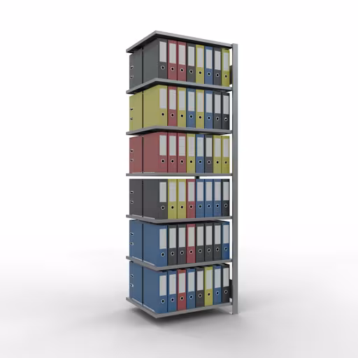 Productafbeelding nr. 11 van het artikel Aanbouwstelling, kantoorstelling, insteeksysteem MULTIplus150, 2300 x 750 x 600 mm, 7 legborden, lengtestangen, verzinkt, zonder middenaanslag Afbeelding nr. 11 van het artikel, kantoorrekken, insteeksysteem MULTIplus150, 2300 x 750 x 600 mm, 7 planken, verzinkt, zonder middenaanslag uit de productgroep kantoorrekken van Schulte Lagertechnik