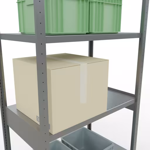 Figuur nr. 15 van het artikel basisrek, legbord, insteeksysteem MULTIplus250, 3000 x 1000 x 600 mm, 7 legborden, lengtestangen, verzinkt uit de insteeksysteem productgroep van Schulte Lagertechnik.