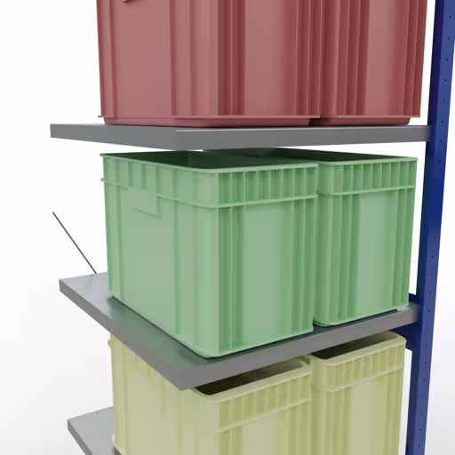 Productafbeelding nr. 13 van het artikel Aanbouwrekken, legbordstellingen, insteeksysteem MULTIplus250, 2500 x 750 x 800 mm (HxBxD), 6 legborden, kruisschoor, RAL 5010 gentiaanblauw/verzinkt/verzinkt Afbeelding nr. 13 van het artikel aanbouwrekken, legbordstellingen, insteeksysteem MULTIplus250, 2500 x 750 x 800 mm, 6 legborden, kruisschoor, RAL 5010 gentiaanblauw/verzinkt/verzinkt uit de productgroep insteeksysteem van Schulte Lagertechnik.