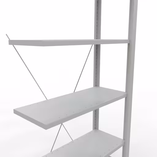 Productafbeelding nr. 13 van het artikel Aanbouwstelling, kantoorstelling, insteeksysteem MULTIplus85, 2000 x 750 x 300 mm, 6 legborden, kruisschoor, zonder aanslaglijst, lichtgrijs Afbeelding nr. 13 van het artikel, kantoorrekken, insteeksysteem MULTIplus85, 2000 x 750 x 300 mm, 6 planken, zonder aanslaglijst, lichtgrijs uit de productgroep kantoorrekken van Schulte Lagertechnik