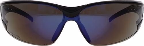 Veiligheidsbril EN 166 EN 172 veren zwart/blauw, spiegelende lens