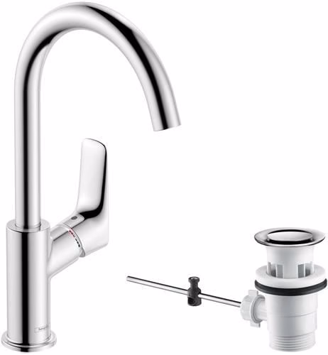 Detailbild 3982953 Hansgrohe LOGIS 210 monoknop wastafelmengkraan met draaibare uitloop Ø 15 mm en G 1 1/4 inch Baduitloop chroom