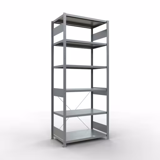 Extra afbeelding van het artikel Basisplank, legplank, insteeksysteem MULTIplus250, 2500 x 1000 x 600 mm, 6 legborden, dwarsschoor, verzinkt vanaf basisplank