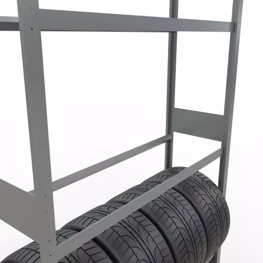 Figuur nr. 12 van het artikel basisrek, wielen-/bandenrek, 3500 x 1300 x 400 mm, verzinkt, 5 opslagniveaus met 150 kg vakbelasting per niveau uit de productgroep stellingrekken van Schulte Lagertechnik.