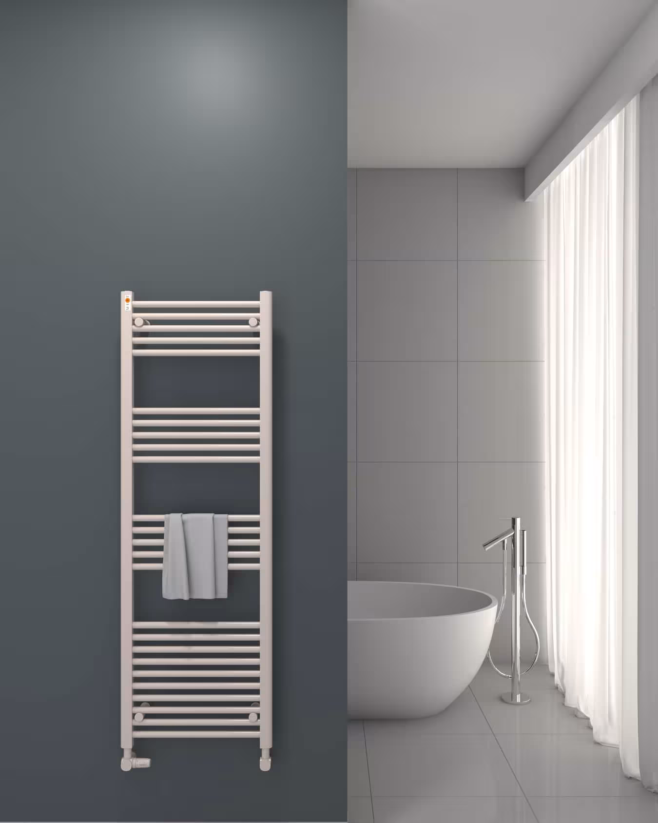 Ruilhanddoekradiator wit recht, 500 x 1500 mm, standaard rechts/links aansluiting (GEEN middenaansluiting) van MERT MERT vervangende badkamerradiator wit recht, standaard rechts/links aansluiting (GEEN middenaansluiting), vervangende radiator, art.nr. 1-50x150-S