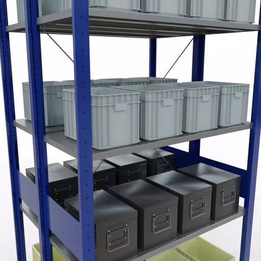 Basisplank, dubbele plank, rekkensysteem MULTIplus150, 3000 x 1000 x (2x800) mm, 2x7 planken, RAL 5010 gentiaanblauw van Schulte Lagertechnik uit de categorie rekken