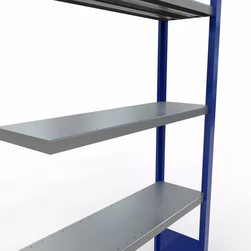 Aanbouwrekken, rekken, insteeksysteem MULTIplus250, 2000 x 1000 x 300 mm, 5 legborden, RAL 5010 gentiaanblauw/verzinkt van Schulte Lagertechnik uit de categorie insteeksystemen