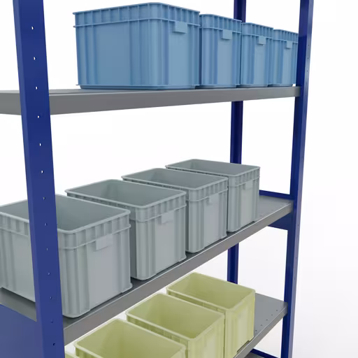 Figuur nr. 10 van het artikel basisrek, legbord-insteeksysteem MULTIplus250, 2500 x 1300 x 300 mm, 6 legborden, RAL 5010 gentiaanblauw/verzinkt uit de productgroep insteeksysteem van het merk Schulte Lagertechnik.