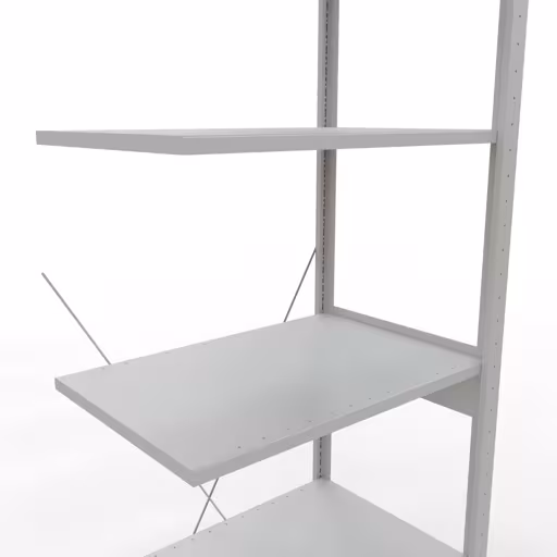 Aanbouwrekken, rekken, insteeksysteem MULTIplus150, 2500 x 750 x 500 mm, 6 planken, RAL 7035 lichtgrijs van Schulte Lagertechnik uit de categorie insteeksystemen