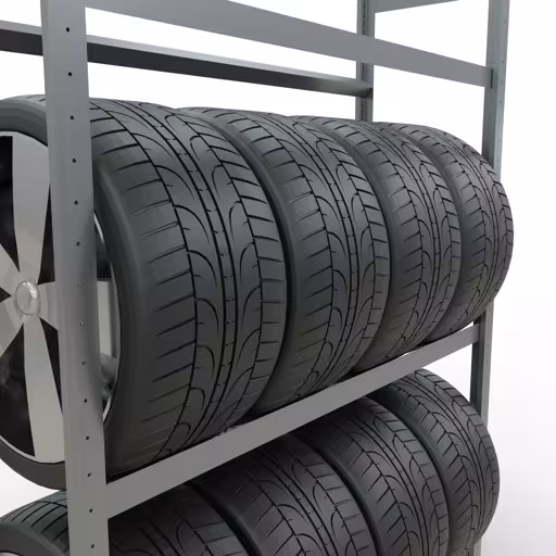 Extra afbeelding van het artikel Basisplank, wiel-/bandenplank, 2000 x 1300 x 400 mm, verzinkt, 3 opbergniveaus met 150 kg vakbelasting per niveau uit het auto-onderdelenmagazijn