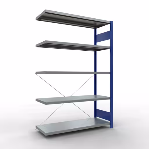 Figuur nr. 11 van het artikel aanbouwrekken, legbordstellingen, insteeksysteem MULTIplus250, 2000 x 1300 x 500 mm, 5 legborden, RAL 5010 gentiaanblauw/verzinkt uit de productgroep insteeksysteem van het merk Schulte Lagertechnik.