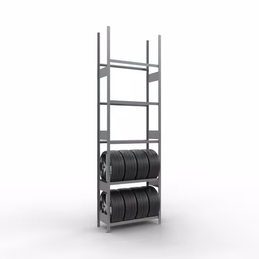 Figuur nr. 11 van het artikel basisrek, wielen-/bandenrek, 3500 x 1050 x 400 mm, verzinkt, 5 opslagniveaus met 150 kg vakbelasting per niveau uit de productgroep legbordstellingen van Schulte Lagertechnik