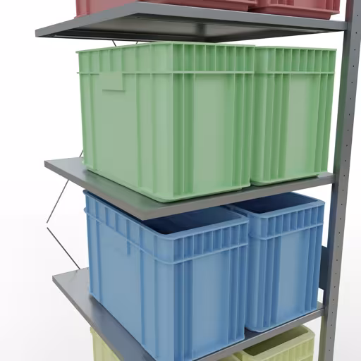 Aanbouwrekken, legbordstellingen, insteeksysteem MULTIplus150, 3000 x 750 x 800 mm, 7 legborden, kruisschoor, verzinkt van Schulte Lagertechnik met artikelnr. 12787-75