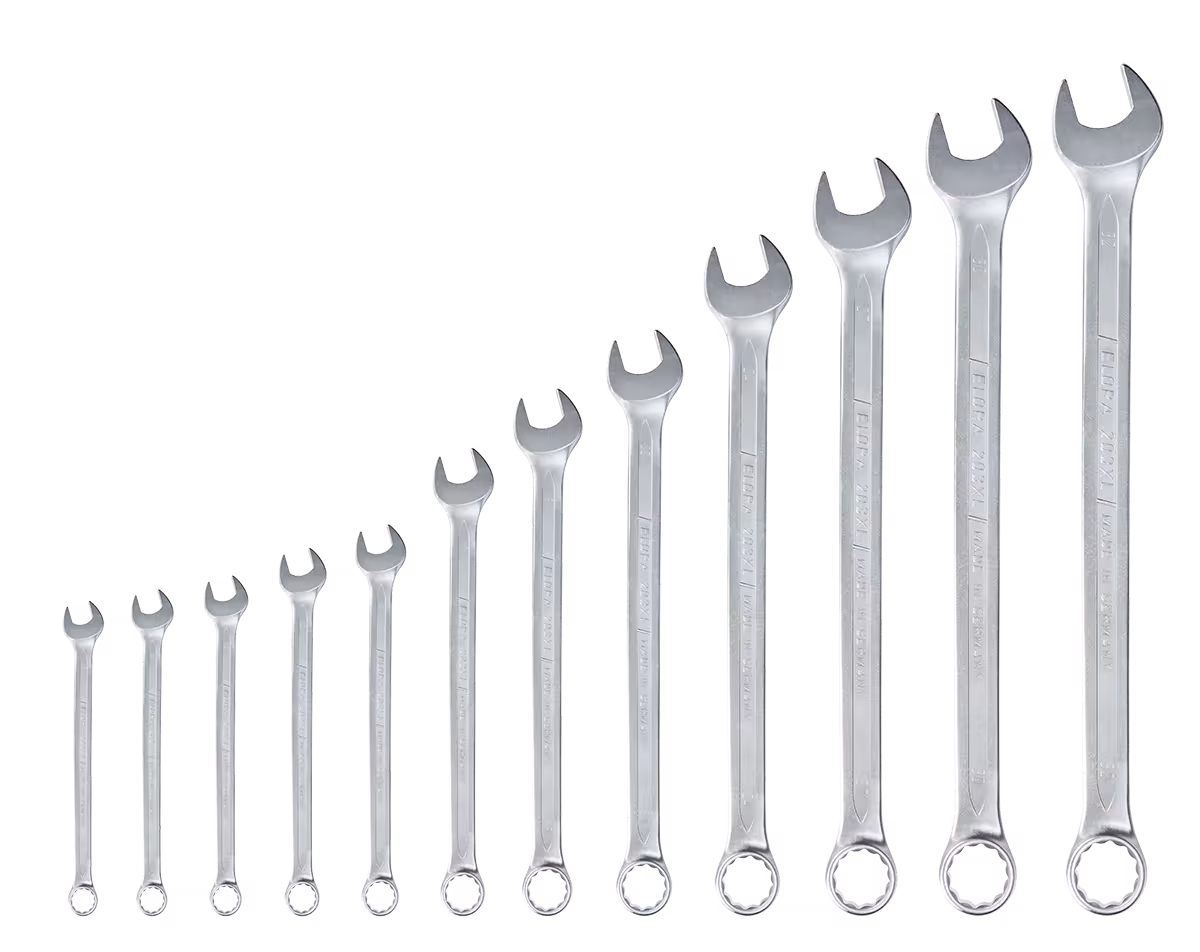 Ringsteeksleutelset XL, extra lang DIN 3113, vorm A, ELORA-203S MXL van het merk ELORA uit de categorie ringsteeksleutels