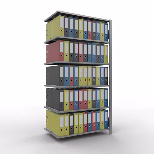 Afbeelding nr. 13 van het artikel, kantoorrekken, insteeksysteem MULTIplus150, 2000 x 1000 x 600 mm, 6 legborden, verzinkt, met middenaanslag uit de productgroep kantoorrekken van Schulte Lagertechnik