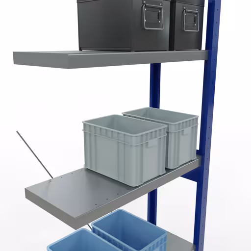 Afbeelding nr. 10 van het artikel aanbouwrekken, stellingrekken, insteeksysteem MULTIplus250, 2500 x 750 x 300 mm, 6 legborden, RAL 5010 gentiaanblauw/verzinkt/verzinkt uit de productgroep insteeksysteem van het merk Schulte Lagertechnik