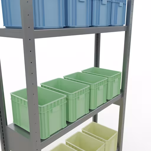 Basisplank, legbord, insteeksysteem MULTIplus250, 3000 x 1000 x 300 mm, 7 legborden, lengtestangen, verzinkt van Schulte Lagertechnik uit het assortiment insteeksysteem