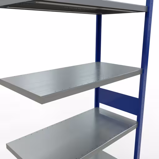 Afbeelding nr. 8 van het artikel aanbouwrekken, legbordstellingen, insteeksysteem MULTIplus330, 3000 x 1000 x 500 mm, 7 legborden, lengtestangen, RAL 5010 gentiaanblauw/verzinkt uit de productgroep insteeksysteem van het merk Schulte Lagertechnik.
