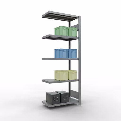 Figuur nr. 8 van het artikel aanbouwrekken, legbordstellingen, insteeksysteem MULTIplus250, 2000 x 750 x 400 mm, 5 legborden, verzinkt uit de productgroep insteeksysteem van het merk Schulte Lagertechnik.