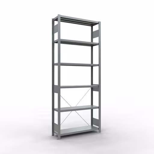 Figuur nr. 15 van het artikel basisrek, legplank, insteeksysteem MULTIplus330, 2500 x 1000 x 300 mm, 6 legborden, kruisschoor, verzinkt uit de insteeksysteem productgroep van Schulte Lagertechnik.