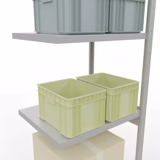 Afbeelding nr. 14 van het artikel aanbouwrekken, legbordstellingen, insteeksysteem MULTIplus250, 3000 x 750 x 600 mm, 7 legborden, lengtestangen, RAL 7035 lichtgrijs uit de productgroep insteeksysteem van Schulte Lagertechnik