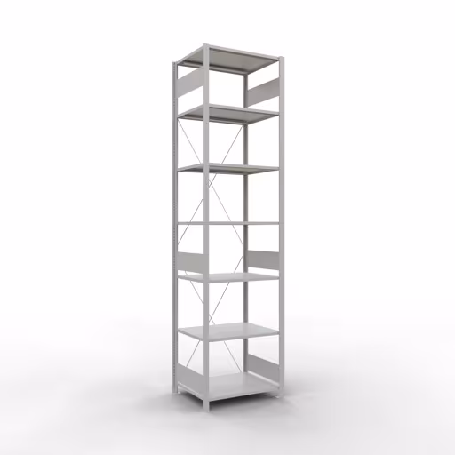 Basisplank, plankplank, insteeksysteem MULTIplus150, 3000 x 750 x 600 mm, 7 planken, RAL 7035 lichtgrijs van Schulte Lagertechnik met het artikelnr. 32662-75