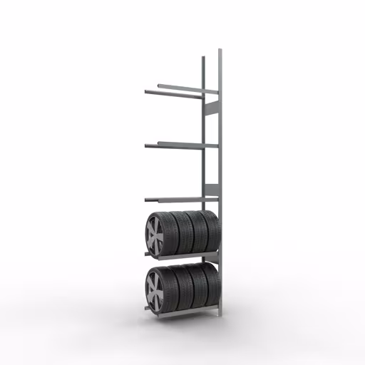 Figuur nr. 11 van het artikel aanbouwrek, wielen-/bandenrek, 3500 x 900 x 400 mm, verzinkt, 5 opslagniveaus met 150 kg vakbelasting per niveau uit de productgroep legbordstellingen van Schulte Lagertechnik
