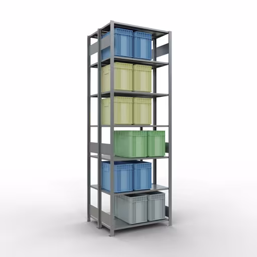 Productafbeelding nr. 12 van het artikel Basisplank, dubbele plank, legplank-insteeksysteem MULTIplus150, 3000 x 1000 x (2x400) mm (HxBxD), 2x7 legborden, lengtestangen, verzinkt Afbeelding nr. 12 van het artikel basisplank, dubbele plank, legplank-insteeksysteem MULTIplus150, 3000 x 1000 x (2x400) mm, 2x7 legborden, lengtestangen, verzinkt uit de productgroep legborden van Schulte Lagertechnik