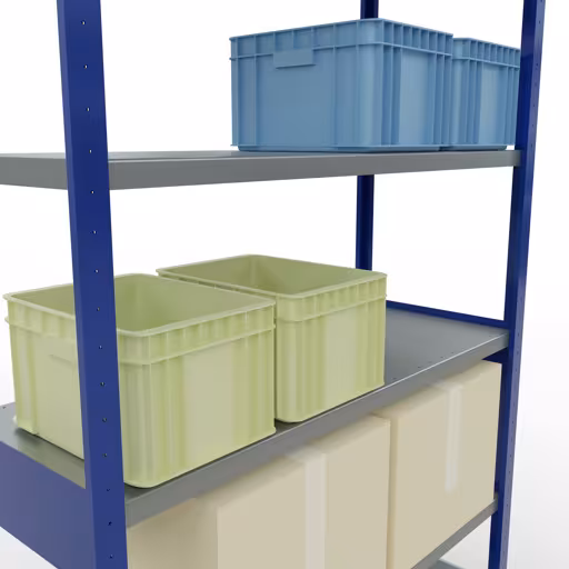 Figuur nr. 7 van het artikel basisrek, legbord-insteeksysteem MULTIplus250, 2500 x 1300 x 500 mm, 6 legborden, RAL 5010 gentiaanblauw/gegalvaniseerd uit de productgroep insteeksysteem van het merk Schulte Lagertechnik