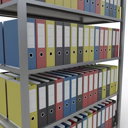 Basisstelling, kantoorstelling, insteeksysteem MULTIplus150, 1800 x 1300 x 600 mm, 5 legborden, lengtestangen, verzinkt, met middenaanslag van Schulte Lagertechnik uit de categorie kantoorstellingen